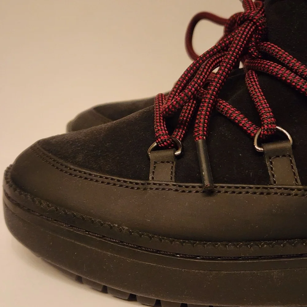 Cole Haan Cloudfeel Suede Mini Snow Boots Women's Black Ankle Boots Size 5.5